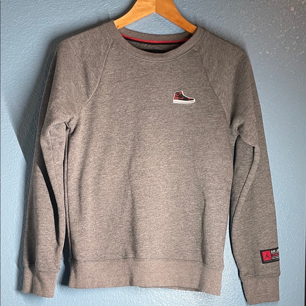 Jordan Kids Gray Crewneck Sweater with Logo